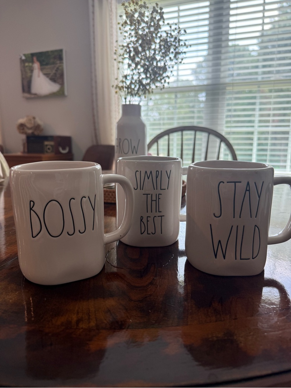 Rae Dunn-Inspired White Ceramic "Bossy" Mug - Modern Farmhouse Dining